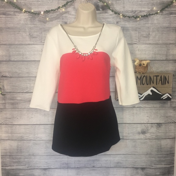 scobe Tops - 5/$25 Socbe Plus Size 3/4 Sleeve Color Blocked Top